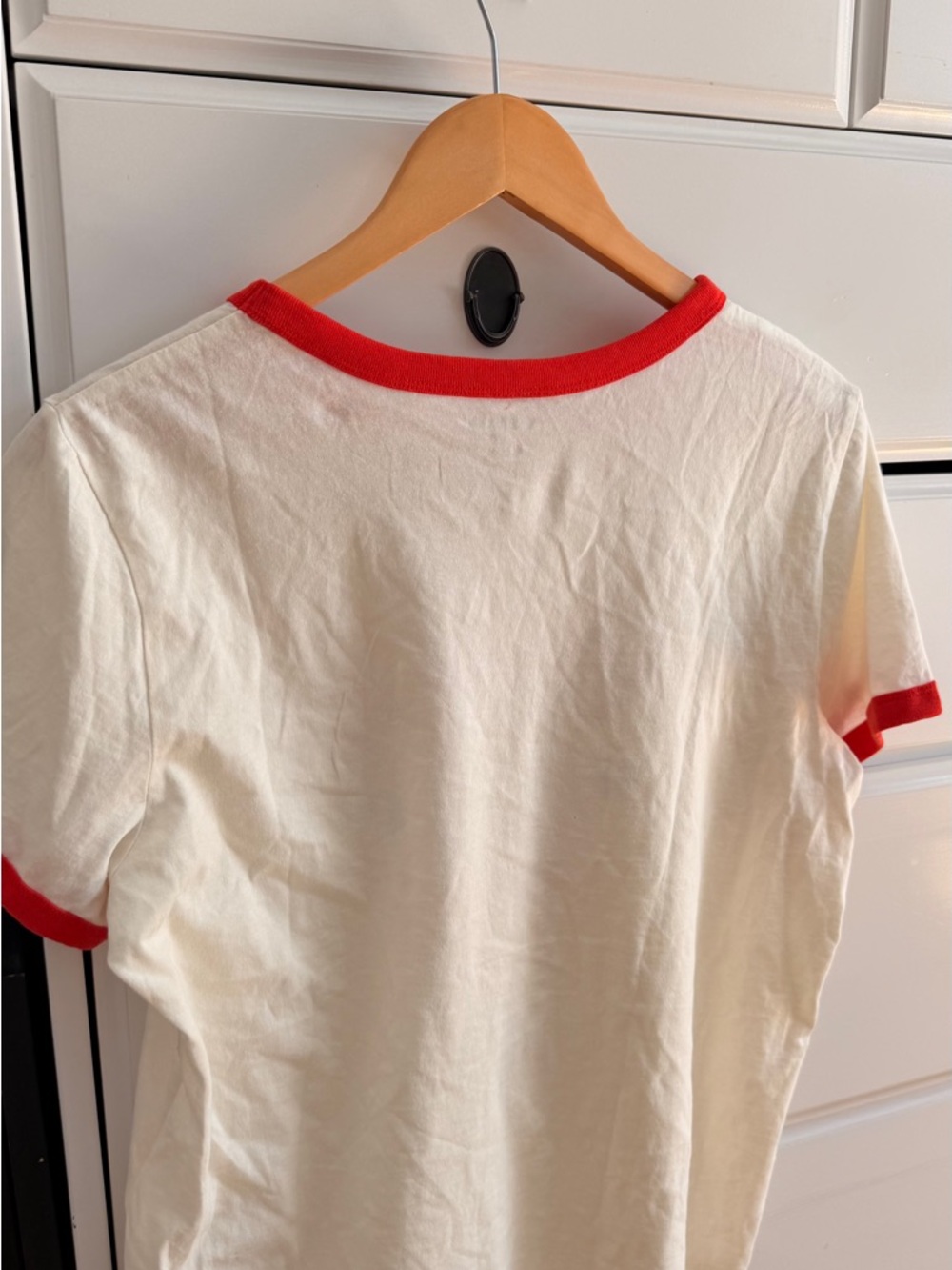 Old Navy Cream Tee with Red Trim - Picture 3 of 3